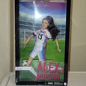 Barbie Alex Morgan Soccer Doll - White, Blue & Pink Accents